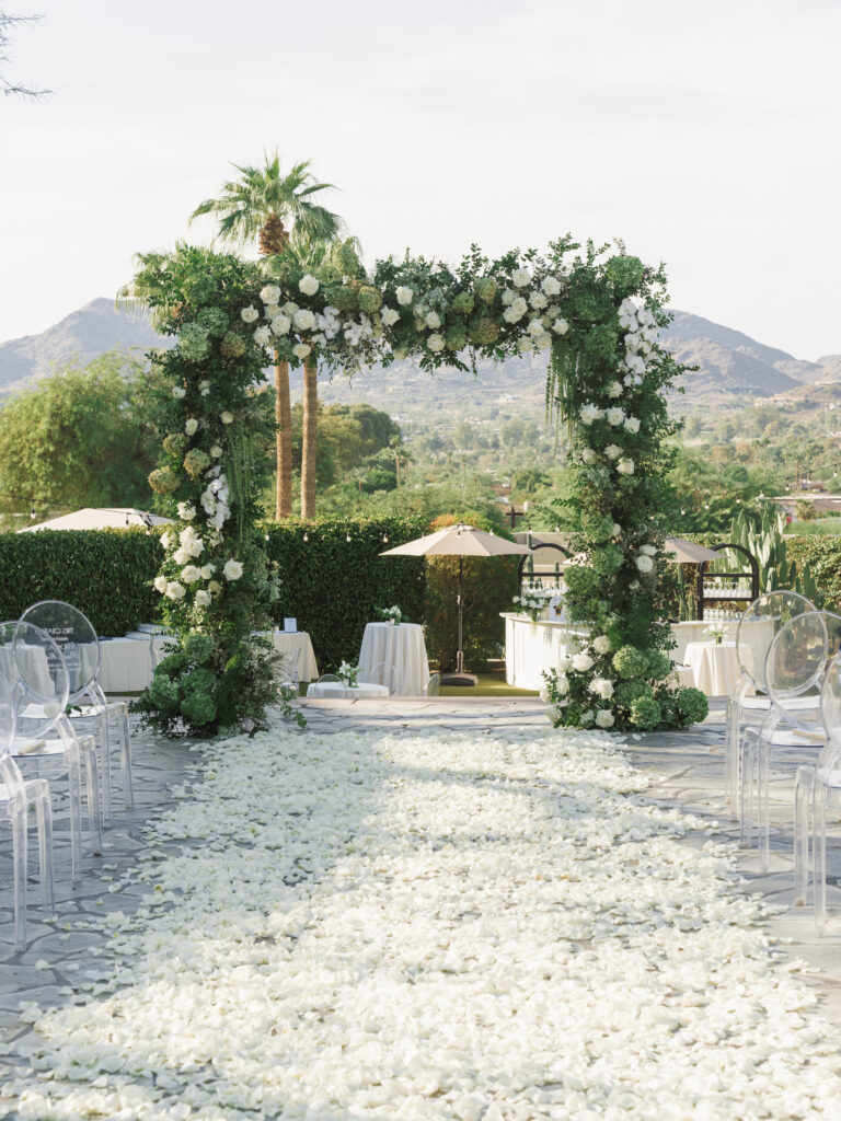 Sanctuary Camelback Resort wedding ceremony backdrop